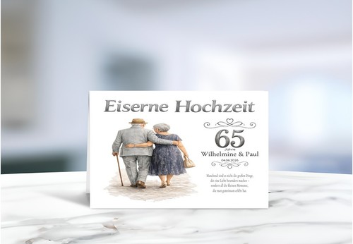 Eiserne hochzeit karte - eiserne,