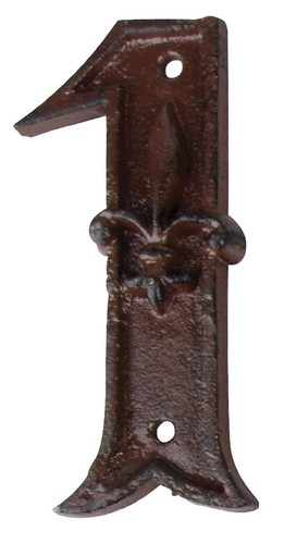 Gusseiserne hausnummer - gusseiserne, "1"