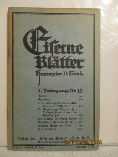 Eiserne blätter heft - eiserne, nr.