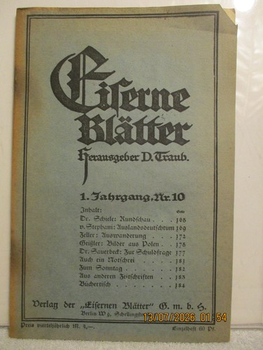 Eiserne blätter heft 10 - blätter,