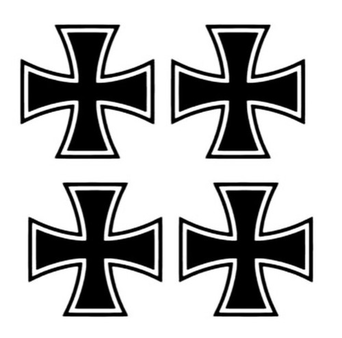 Eisernes kreuz aufkleber - aufkleber, 4x