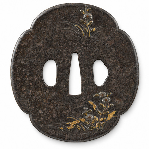 Eiserne mokkō gata tsuba mit - eiserne,